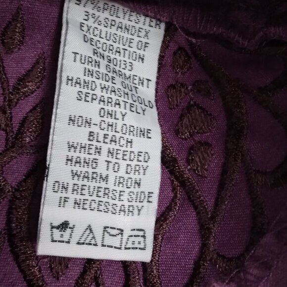 Bob Mackie | Purple Embroidered Faux Suede Jacket | Size L - Picture 8 of 8